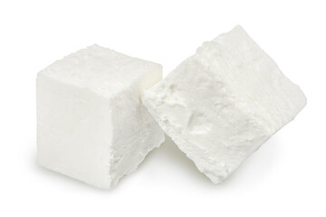 Feta cheese isolated on white background. With clipping path and full depth of field