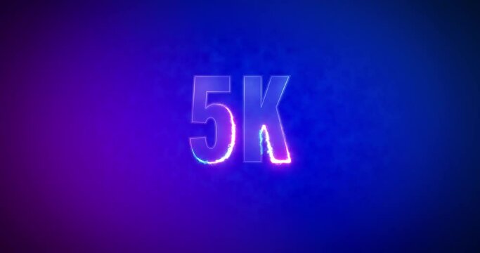 5K. Electric lightning words. Burning Logotype on purple blue background. High quality 4k footage. 1000