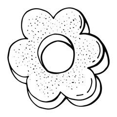 Italian dessert Canestrelli. Line art. White background, isolate. Stock illustration.