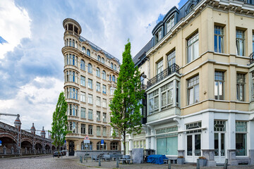 street scene in Zurenborg district, Antwerpen, Belgium.