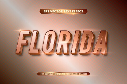 Editable Text Effect - Florida Rose Gold Text Style Mockup Concept