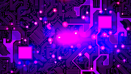 High tech electronic circuit board vector background.
