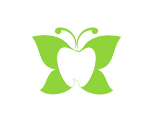 Green butterfly with teeth in the middle