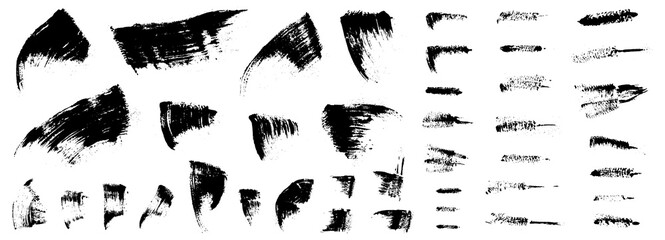 Mascara strokes set. Grunge backgrounds collection. Lashes cosmetic. Brush smudge. Smear. Mascara applicator stains isolated on white. Woman beauty. Eyelashes. Make up. Beauty product.