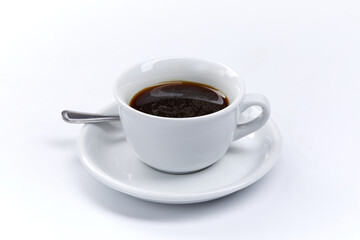 cup of coffee on the white background