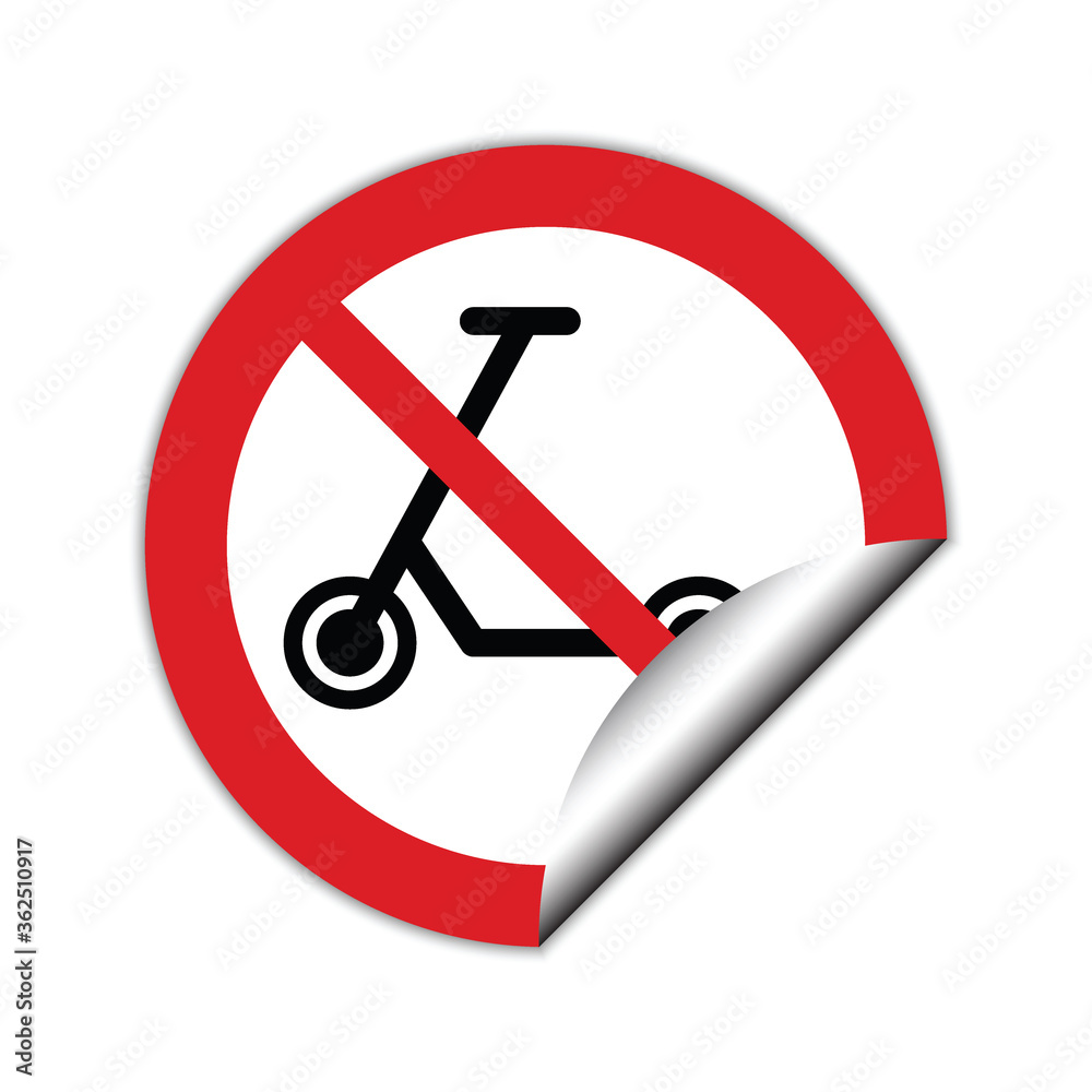 Canvas Prints  no Kick scooter icon. no Kick scooter icon. The red circle prohibiting sing 