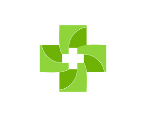 Abstract green curve form a medical symbol