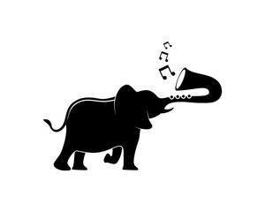 Singing elephant with saxophone trunk