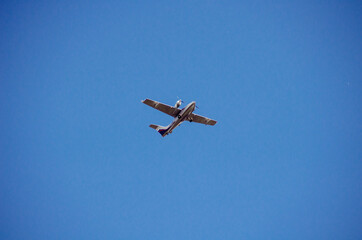 Airplane in the blue sky
