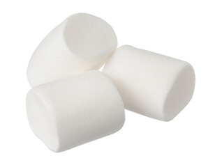 Marshmallow isolated on white background with clipping path and full depth of field