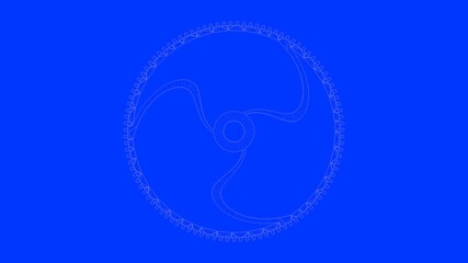 3d rendering of a white lines illustration isolated on blue background