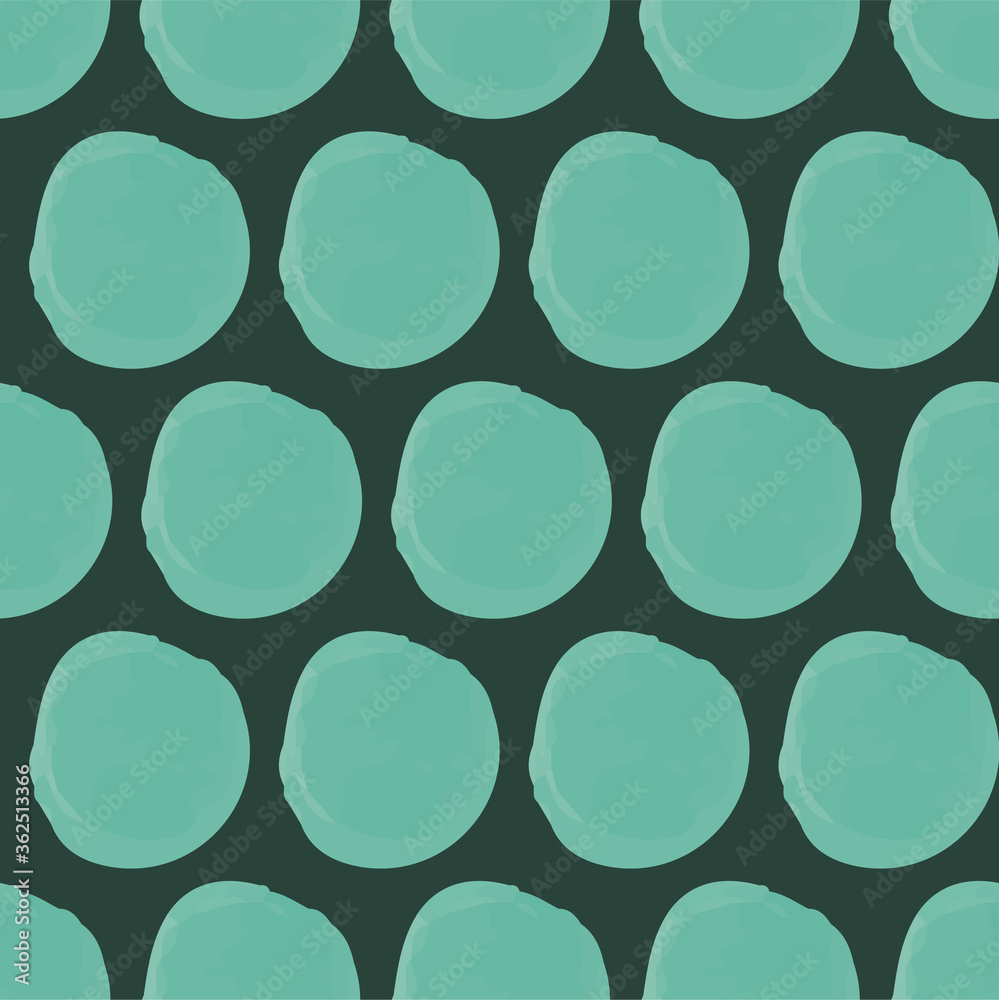 Poster green hand paint dots repeat pattern print background design