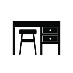 Desk with Chair icon vector