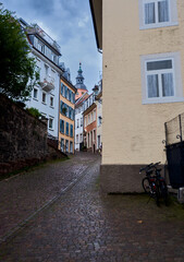 partial view of a street in a small town in Germany