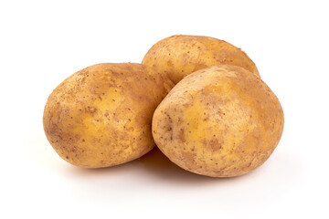 New potatoes, isolated on white background
