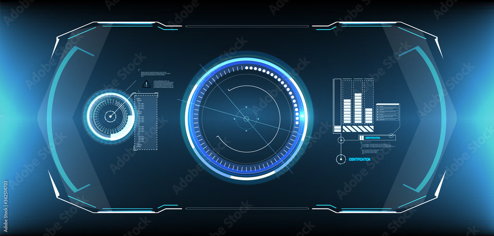 Poster HUD UI GUI futuristic user interface screen elements set. High tech screen for video game. Sci-fi concept design. Square Frames Blocks Set HUD Interface Elements. Futuristic warning frame