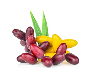 Bunch of Fresh Date Fruit Isolated on White Background