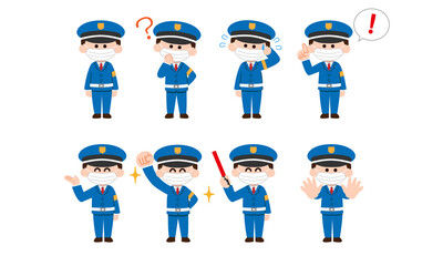 警備員 ガードマンの男性イラストセット Wall Mural マメハル 警備員 ガードマンの男性イラストセット Wall Mural マメハル