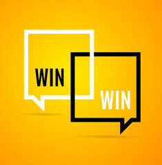 Win Win Concept Square Banner Poster Flyer. Vector