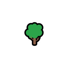 Green Tree Vector Icon. Isolated Tree Illustration Icon