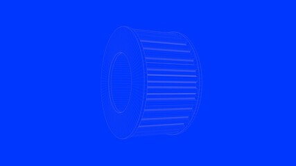 3d rendering of a white lines illustration isolated on blue background