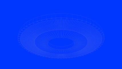 3d rendering of a white lines illustration isolated on blue background