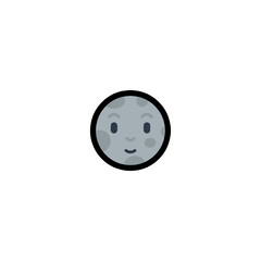 New Moon, Smile Face Vector Icon. Isolated Moon Cycle, Lunar Phases Illustration