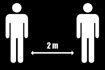 Social distancing illustration. Quarantine measures sign. Coronavirus. Covid-19.