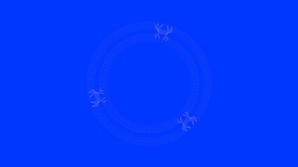 3d rendering of a white lines illustration isolated on blue background