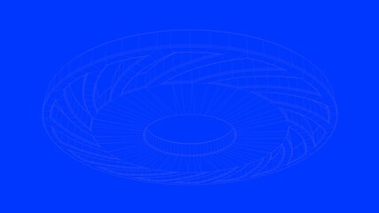 Obraz premium 3d rendering of a white lines illustration isolated on blue background