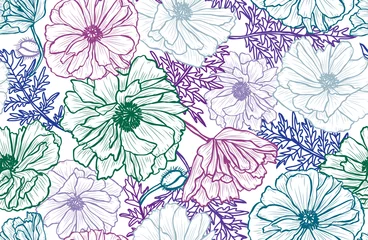 Tuinposter floral seamless pattern © Chantal