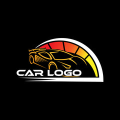 Fototapeta premium Auto Car Logo icon Vector Illustration template. Modern Sport Car vector logo icon silhouette design. Auto Car logo vector illustration for car repair, dealer, garage and service.