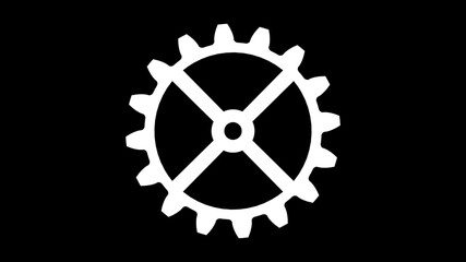 3d rendering of a white cogwheel mask isolated