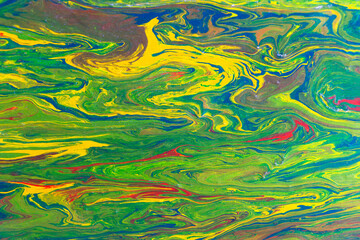 Liquid painting abstract texture. Colorful combination of bright colors.