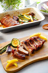 Grilled Sparerib with various vegetables