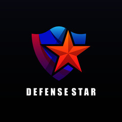 Obraz premium Vector Logo Illustration Defense Star Gradient Colorful Style.