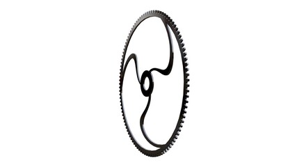 3D rendering of a cogwheel technical gear isolated on white