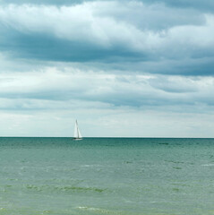 Fototapeta premium Yacht sailing on the sea