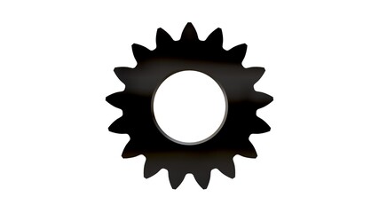 3D rendering of a cogwheel technical gear isolated on white