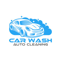 Obraz premium Car Wash Logo Vector Illustration template. Trendy Car Wash vector logo icon silhouette design. Car Auto Cleaning logo vector illustration for car detailing and car wash service.