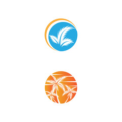 Palm tree summer logo template