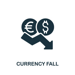 Currency Fall icon. Simple element from Crisis collection. Creative Currency Fall icon for web design, templates, infographics and more