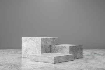 Marble pedestal or product display on luxury background with presentation concept. Stone podium...