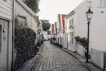 Fototapeta na wymiar street in a scandinavian town