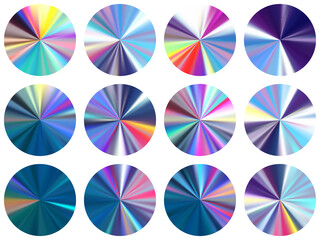 round metallic gradient web elements vector 