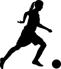 woman with a ball play soccer