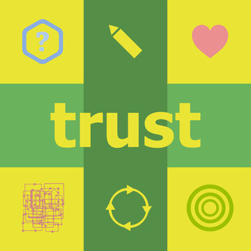 Text Trust. Business concept . Can be used for workflow layout, diagram, business step options, banner