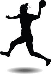 handball girl player silhouette