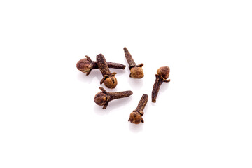 dry cloves on white background.clipping path