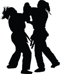 karate girl silhouette © goran